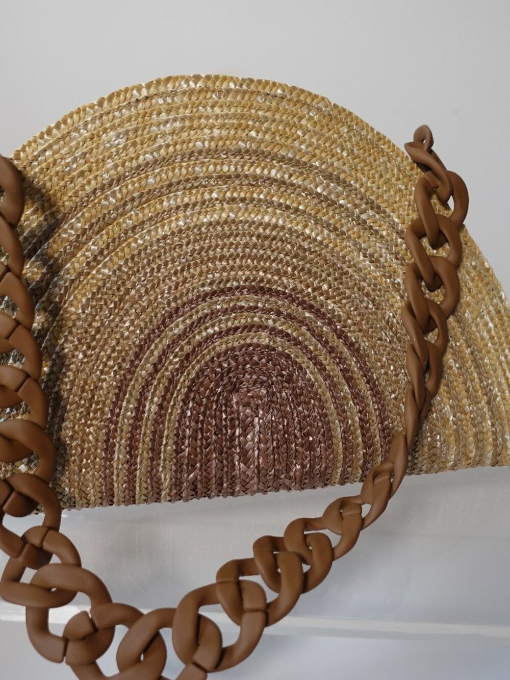 NWT Eugenia Kim Luna Ombre Straw Chain Clutch Bag - Picture 5 of 5